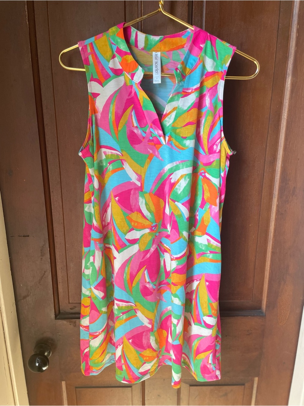 Dear Scarlett women's small sleeveless multi-colored dress